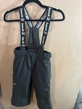 Kamik Dark Grey Kids Snow Bib with White‎ Logo Size Small